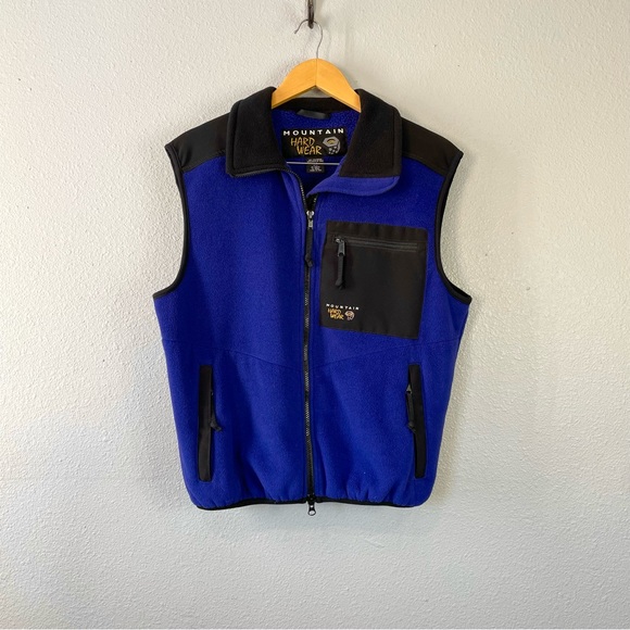 Mountain Hardwear Other - Mountain Hardware men’s blue black zip front fleece vest size medium